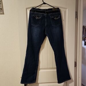 Stylish Dark Blue Flare Women's Jeans